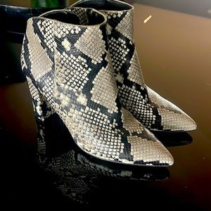 Marc Fisher Snake Print Booties